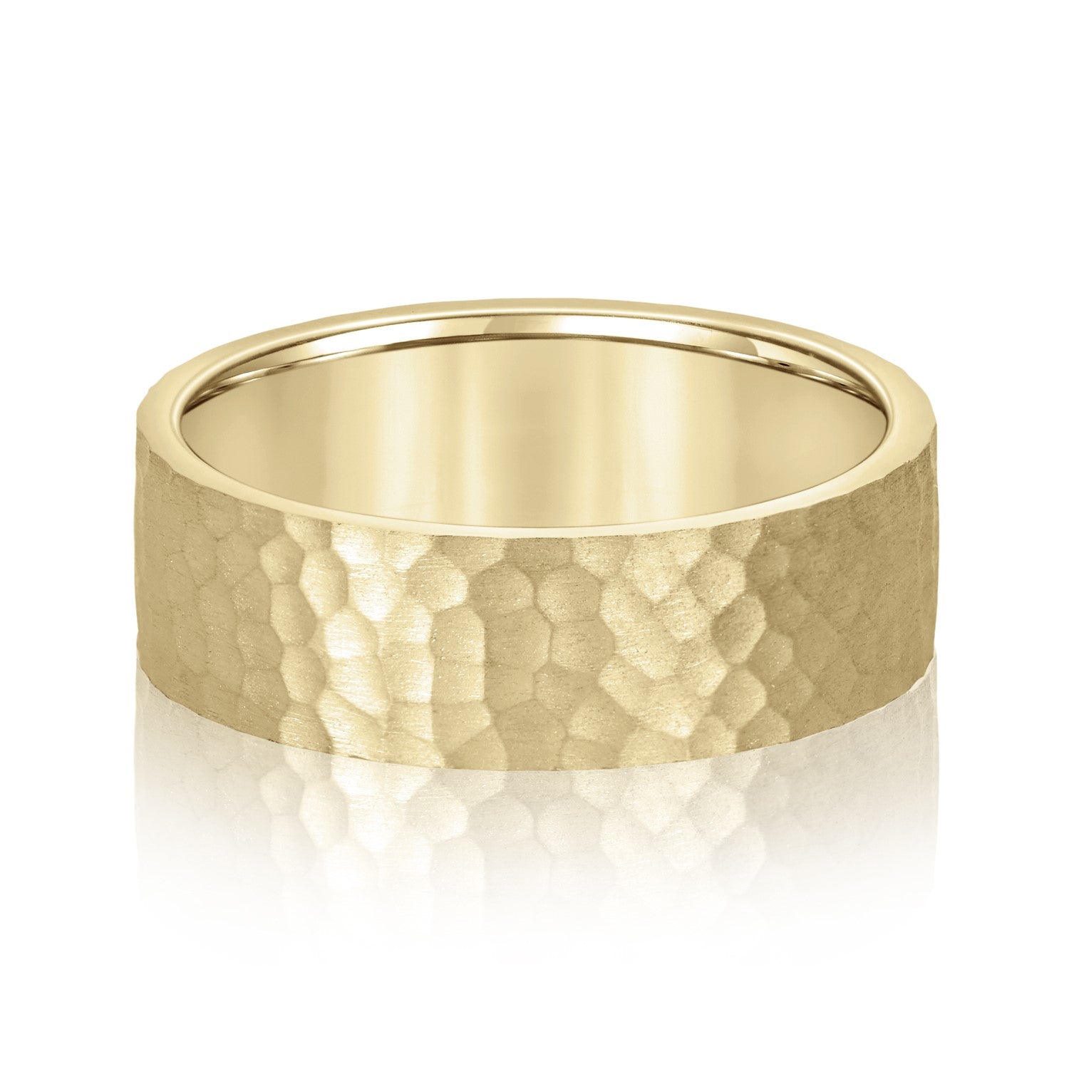 Men's Flat Hammered Band Timeless Texture-VIRABYANI
